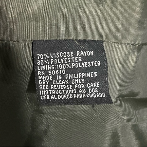 Kasper Army Green Double Breasted Blazer Sz-6 - Picture 9 of 10